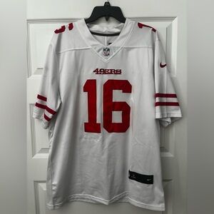 Nike White and Red Joe Montana 49ers Jersey
